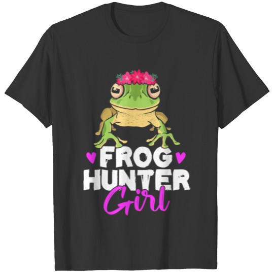Frog Catcher Toad Amphibians Frog Hunter Girl T S T Shirts