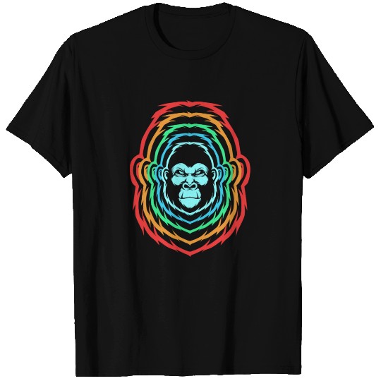 Retro Monkey Ape Gorilla Face T Shirts