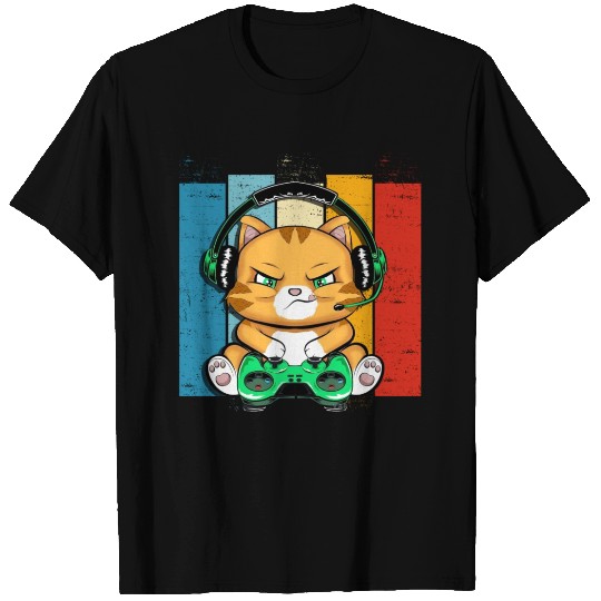 Funny Cat Gaming Cat Lover Kawaii Video Games T Shirts