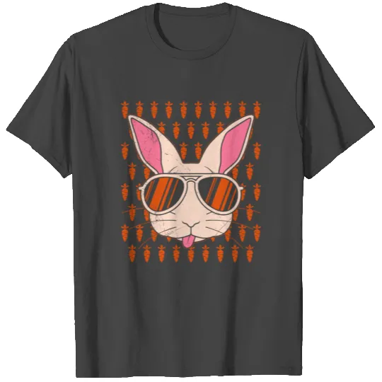Bunny face Cool Easter Bunny with Glasses T Shirts