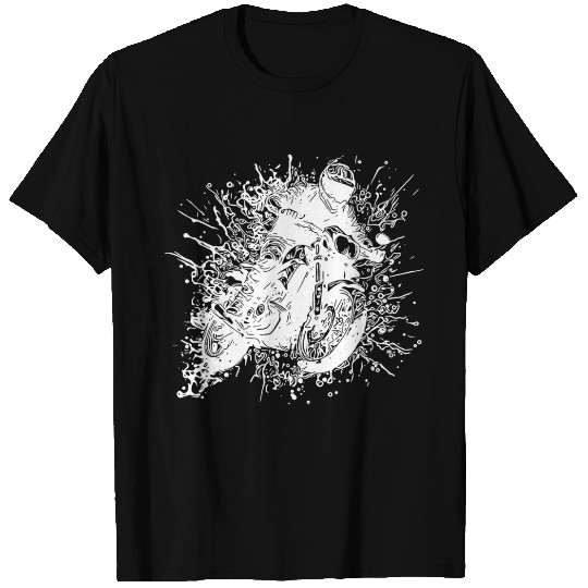 Motorcycle Racing Jump Splash Style T Shirts