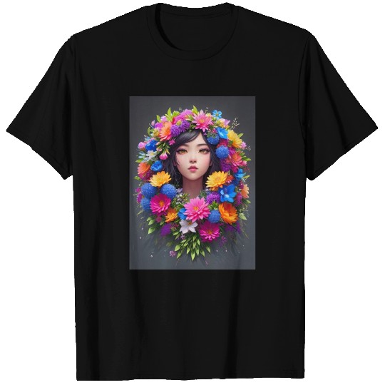 Spring Girl with a bouqet of flowers garland #14 T Shirts