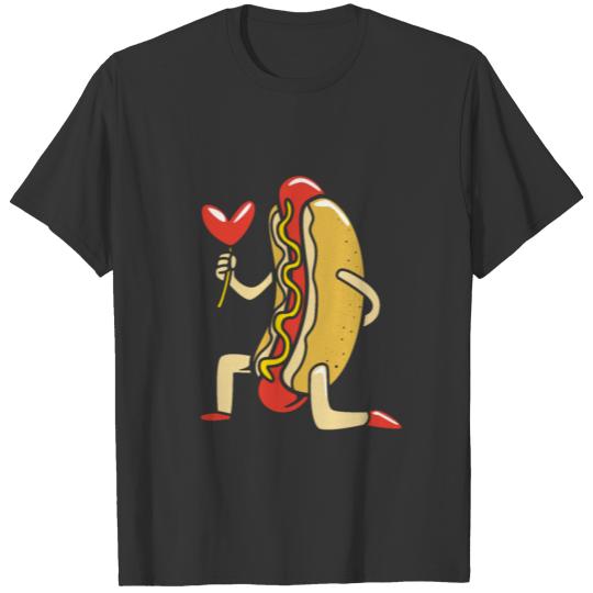 Hotdog Valentines Day Fast Food Foodie Hot Dog T Shirts