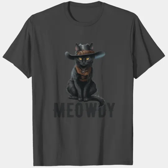 Meowdy Funny Country Music Cat Cowboy Hat Poster T Shirts