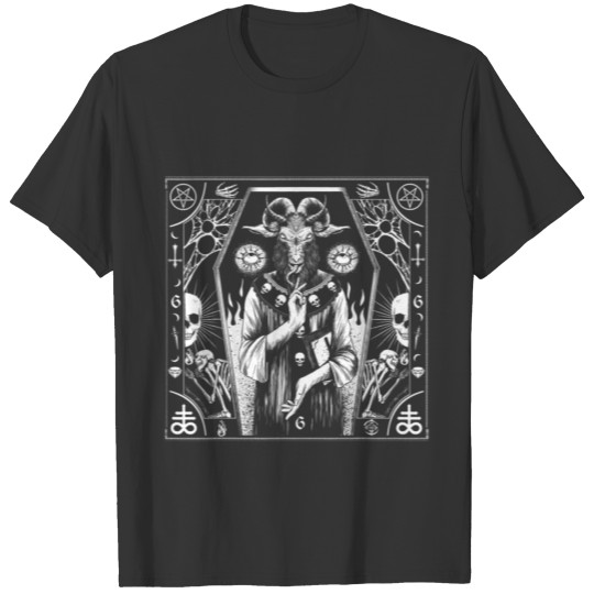 Satanic Dark Art Evil Pagan Goat 666 Pentagram Ba T Shirts