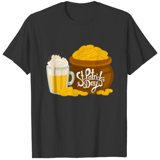 St Patrick's Day pot of gold and cup of beer T Shirts
