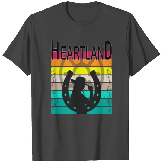 sunset heartland, retro, vintage T Shirts