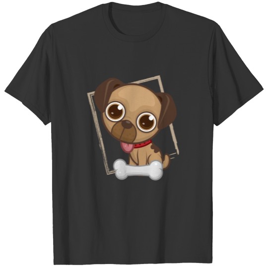Cute Dog brown T Shirts