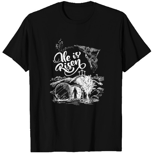 He Is Risen- White Drawing Angel HD T Shirts
