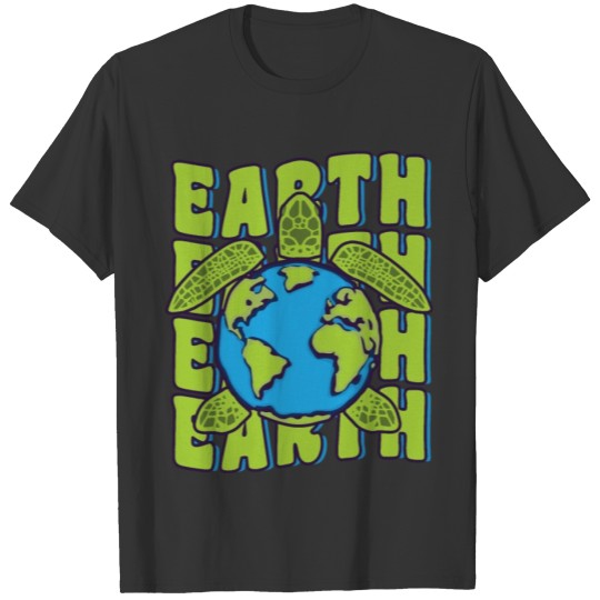 Groovy Planet Earth Day Sea Turtle Lover Ocean T Shirts