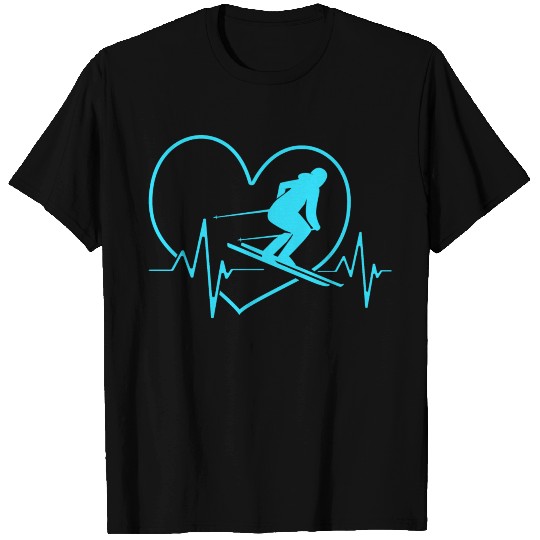 Ski Skier For Women Skiing Heartbeat T Shirts
