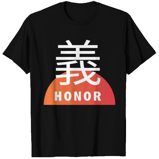 kanji japanese characters samurai HONOR T Shirts