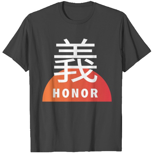 kanji japanese characters samurai HONOR T Shirts