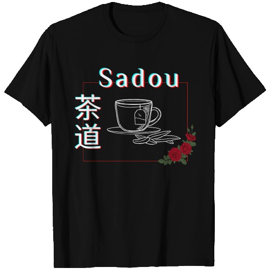 aesthetic Japanese tea outlines design T Shirts