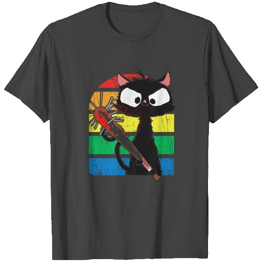 Halloween Retro Cat Vintage Cat T Shirts