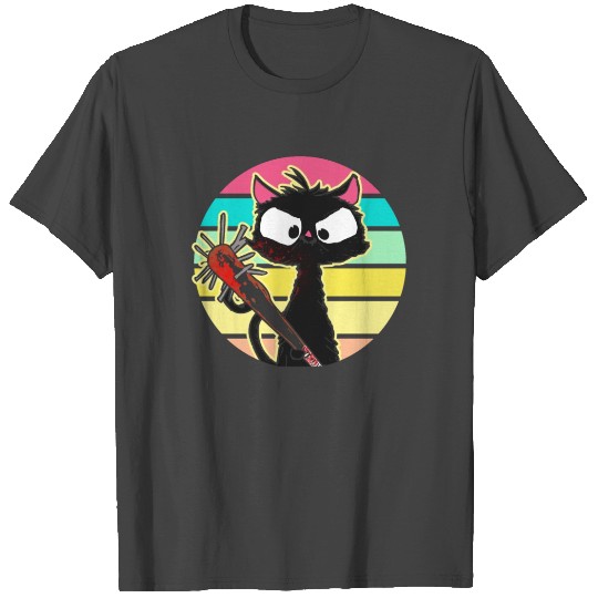 Halloween Retro Cat Vintage Cat T Shirts