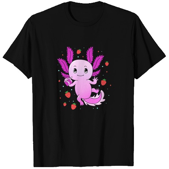 Pastel Gothic Aesthetic Axolotl Strawberry Milk T Shirts