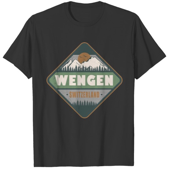 Wengen Switzerland Vintage Hiking Design T Shirts