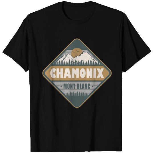 Chamonix Mont Blanc France Vintage Hiking Design T Shirts