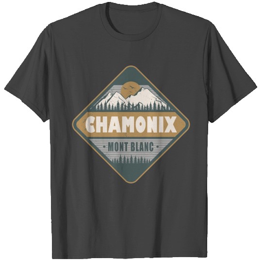 Chamonix Mont Blanc France Vintage Hiking Design T Shirts