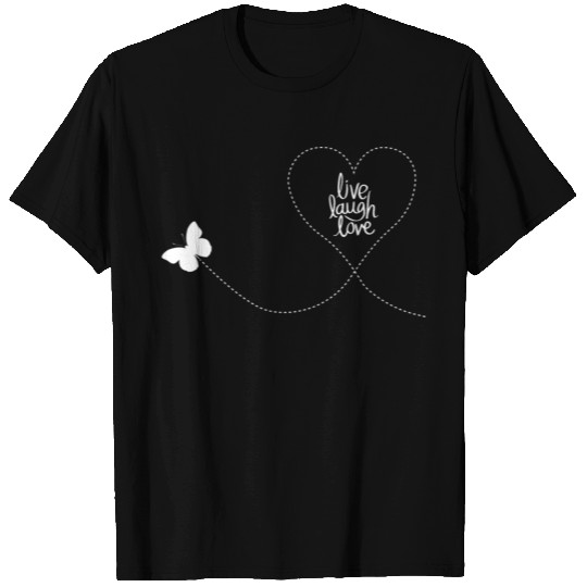 Cute Butterfly Live Laugh Love Design T Shirts