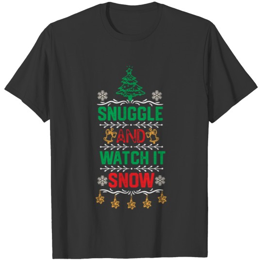 Christmas Cute Couples Gift Idea Snuggle And Watch T Shirts