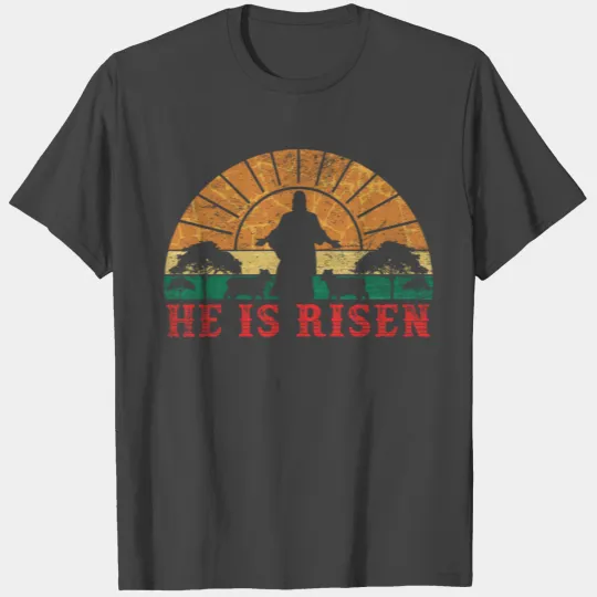 Vintage Retro He Is Risen Jesus Holy Week Gift T Shirts