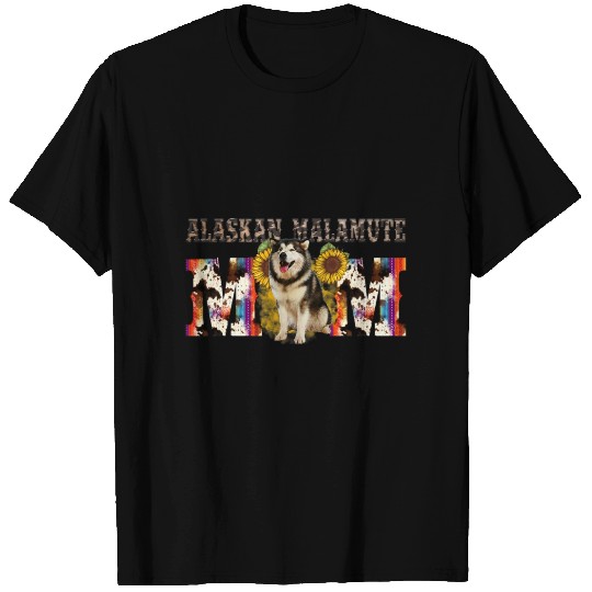 Alaskan Malamute Mom Western Sunflower Mothers Day T Shirts