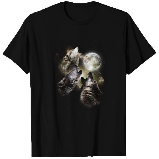 Wolves Howling at the Moon T Shirts