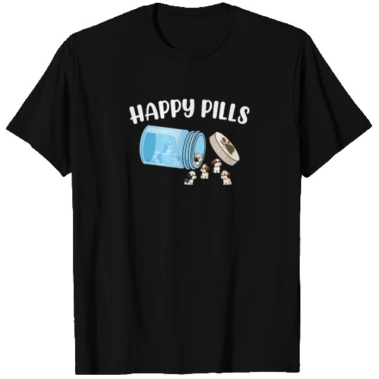 Happy Pills Shih Tzu Funny Dog Lover Humor Pet Pun T Shirts