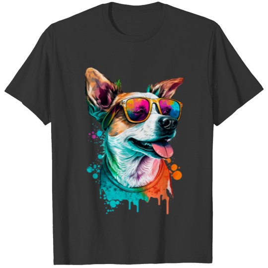 Happy dog wearing glasses T Shirts