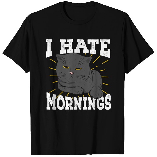 I Hate Mornings Cat Long Sleeper Gift T Shirts