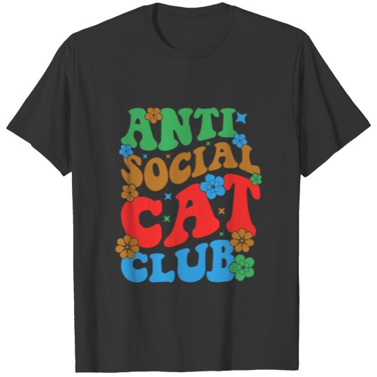Vintage Cat Club Classic design Dark T Shirts