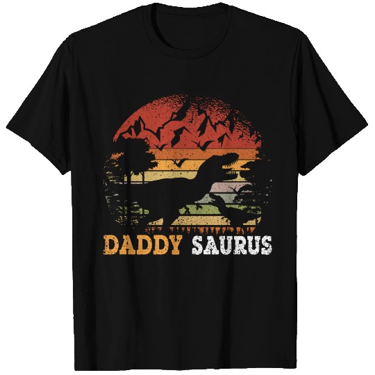 Daddysaurus T Rex Dinosaur Daddy Saurus Family Mat T Shirts