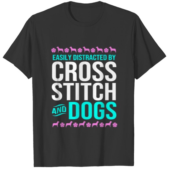 Funny Sewing Lover Dog And Cross Stitch For Women T Shirts
