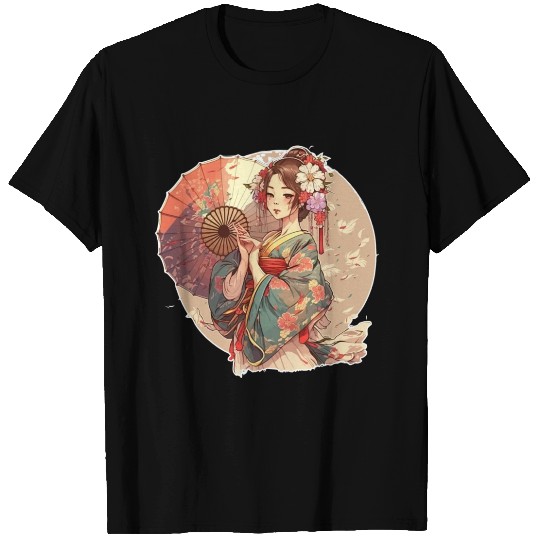 A graceful girl with a kimono T Shirts