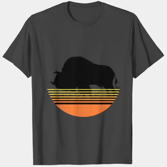 buffalo silhouette sunset T Shirts