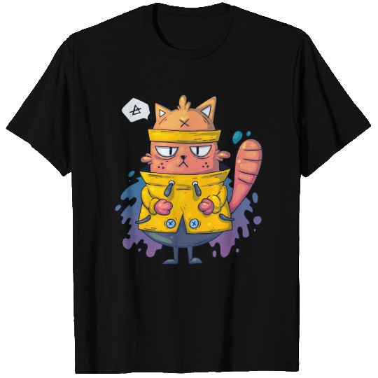 Cat Yellow Sweater Cartoon T Shirts