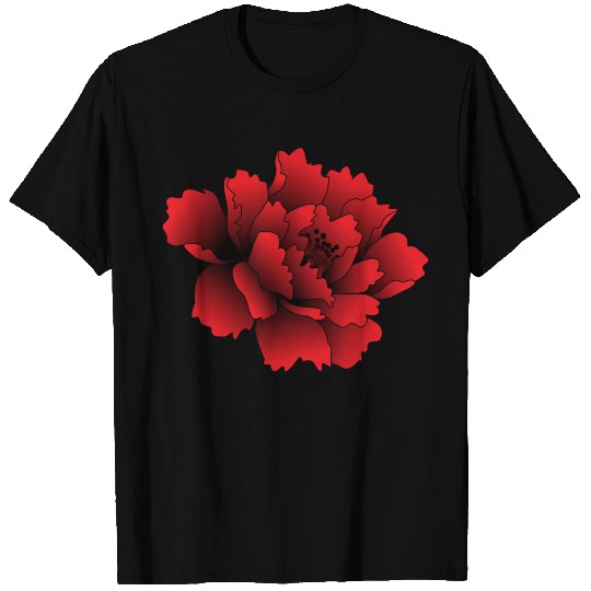 Red Peony Flower T Shirts
