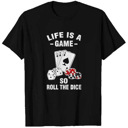 Lucky Casino Gambler Dice And Poker Cards T Shirts