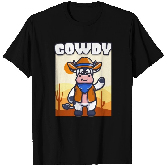 Cowdy Funny Cow Cowboy Costume Western Ranch T Shirts