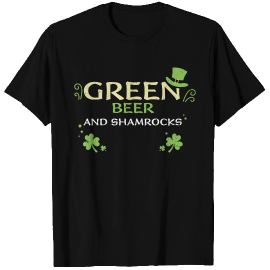 Green beer and shamrocks T Shirts