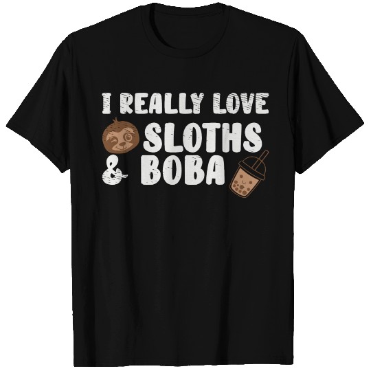 Cute Lazy Sloth Boba Tea Sweet Bubble Tea T Shirts