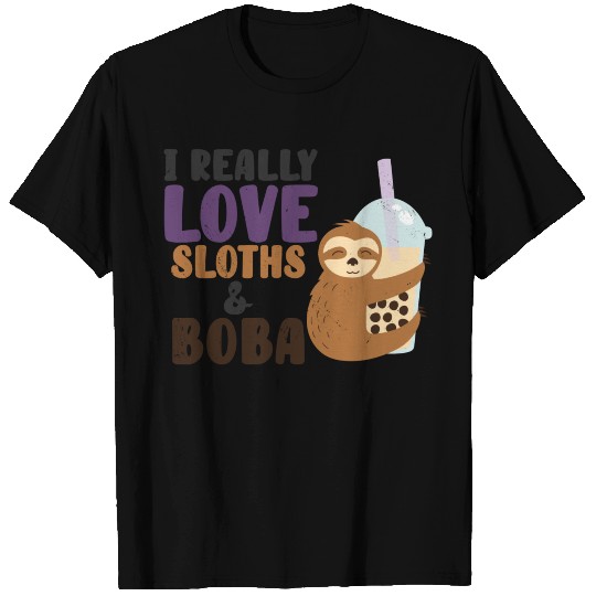 Cute Lazy Sloth Boba Tea Sweet Bubble Tea T Shirts