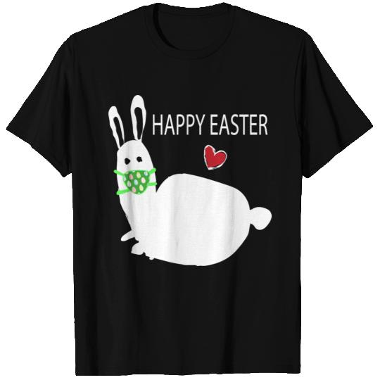 Happy Easter Funny White Rabbit Bunny T Shirts
