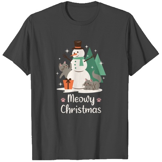 Meowy Christmas Cute Kitties Playing With A T Shirts