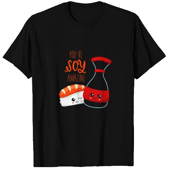 Modern Unique Japanese Sushi Sashimi Soy T Shirts
