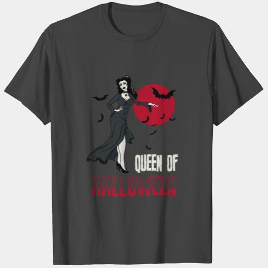 Queen Of Halloween Gothic Lady Vampire T Shirts