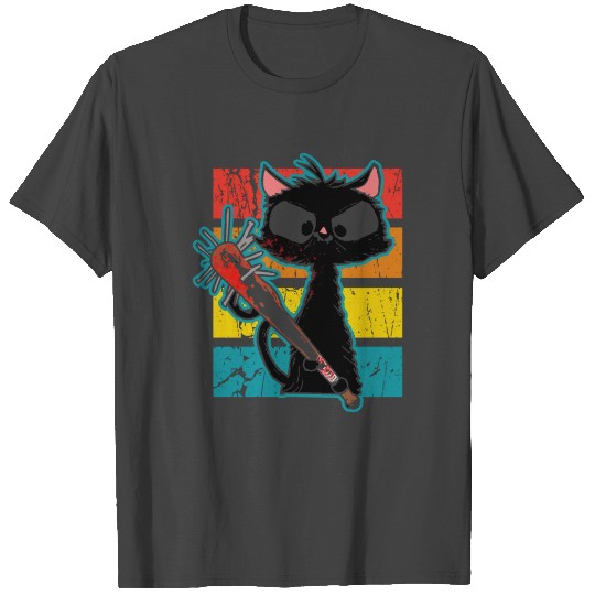 Halloween Retro Cat Vintage Cat T Shirts