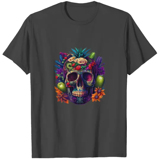 Day of the dead fruit Skull T Shirts
